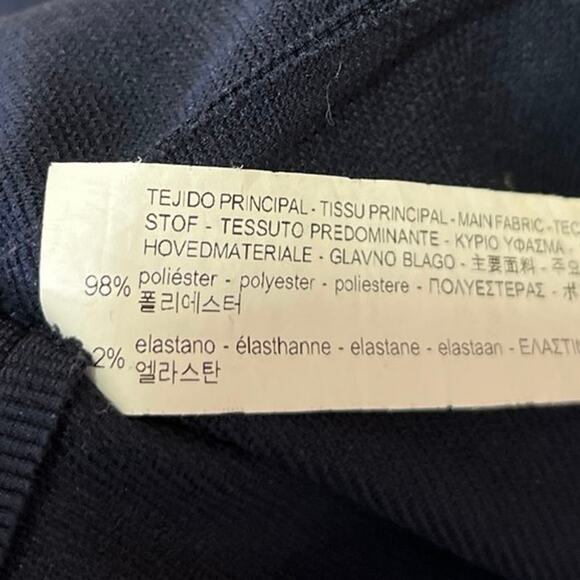 Zara Women's Navy Blue Knit Stripe Collar Short Sleeve Mini Polo Shift Dress L - Picture 8 of 8